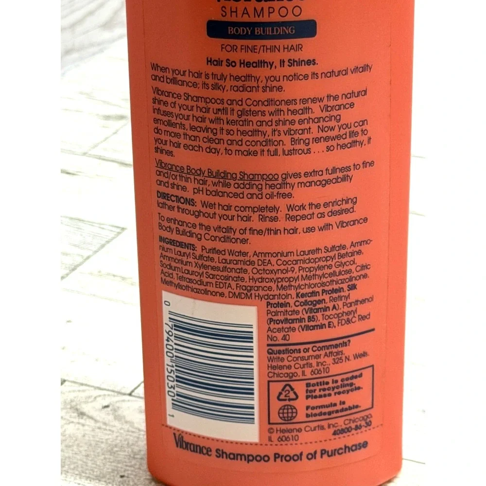 NEW Vintage VIBRANCE Revitalizing Shampoo‎ Body Building for Fine/thin Hair 15Oz